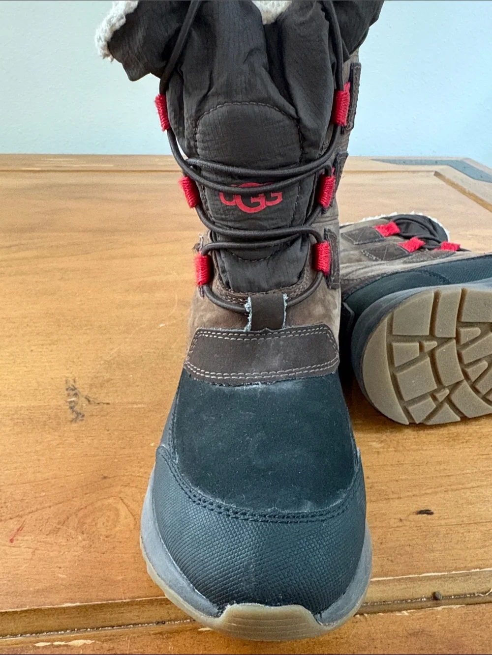 UGG Kids Brown and Black Winter Boots Size 13